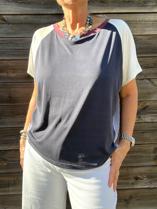 OREANE t-shirt fluide color block