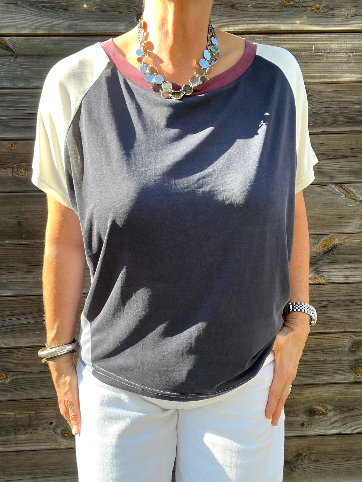 OREANE t-shirt fluide color block