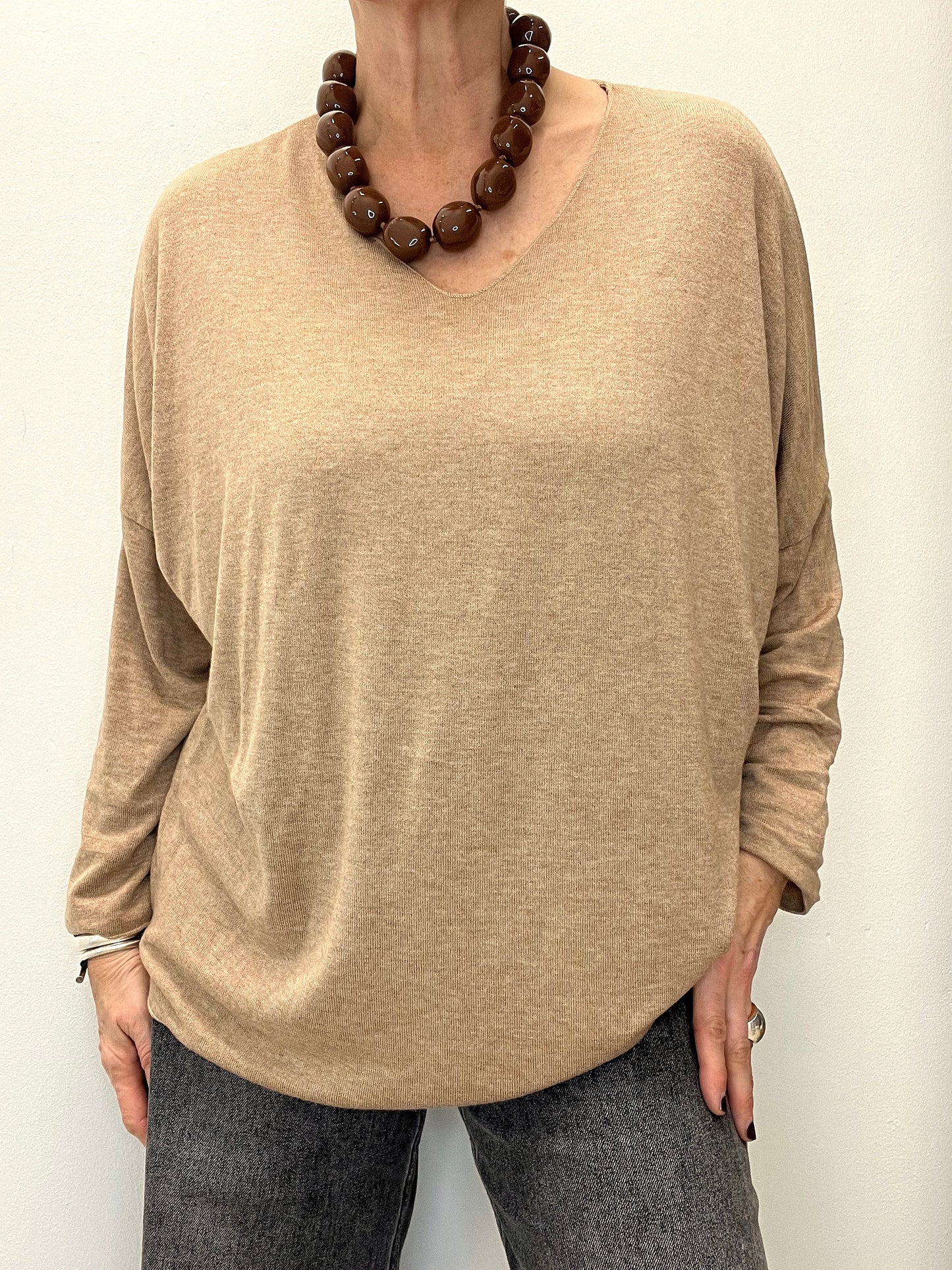 PARADOXE + T-shirt loose fit ultra doux camel