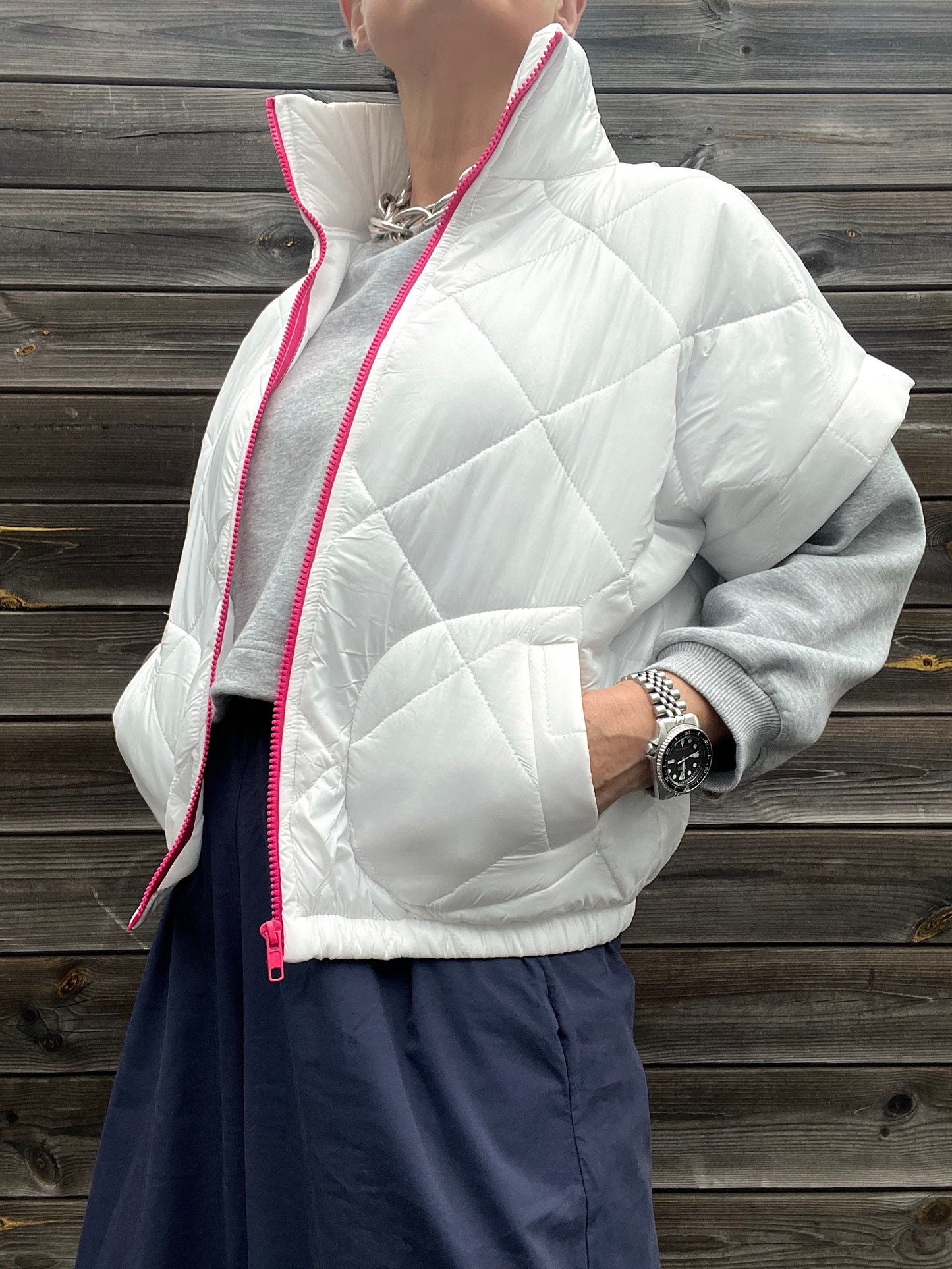 GETTY veste body warmer matelassée & zip contrasté