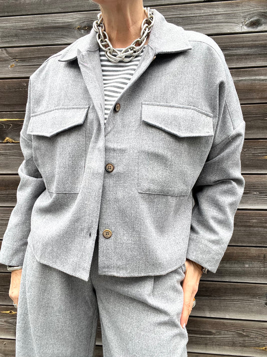 LYLOU veste flanelle grey