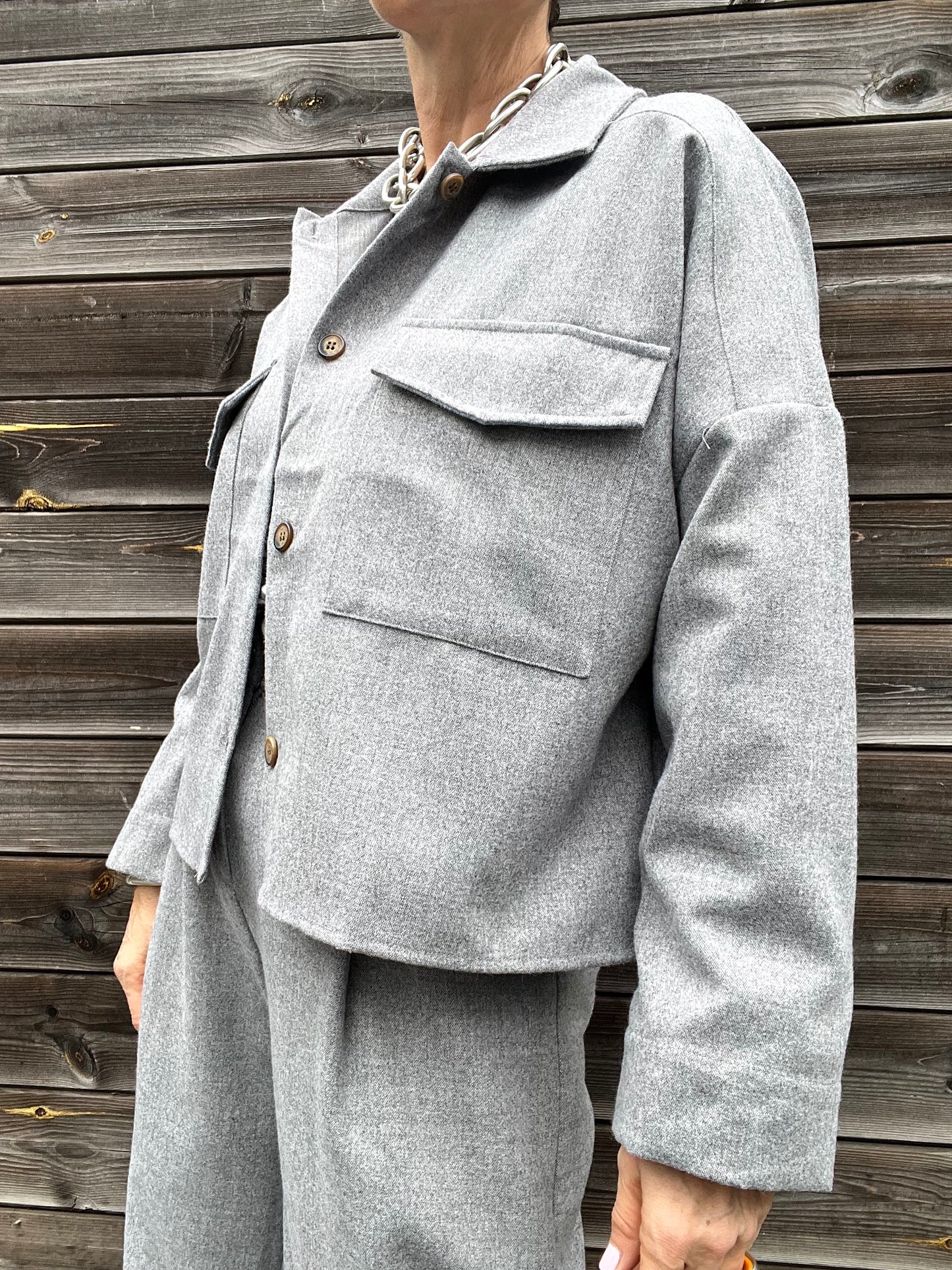 LYLOU veste flanelle grey