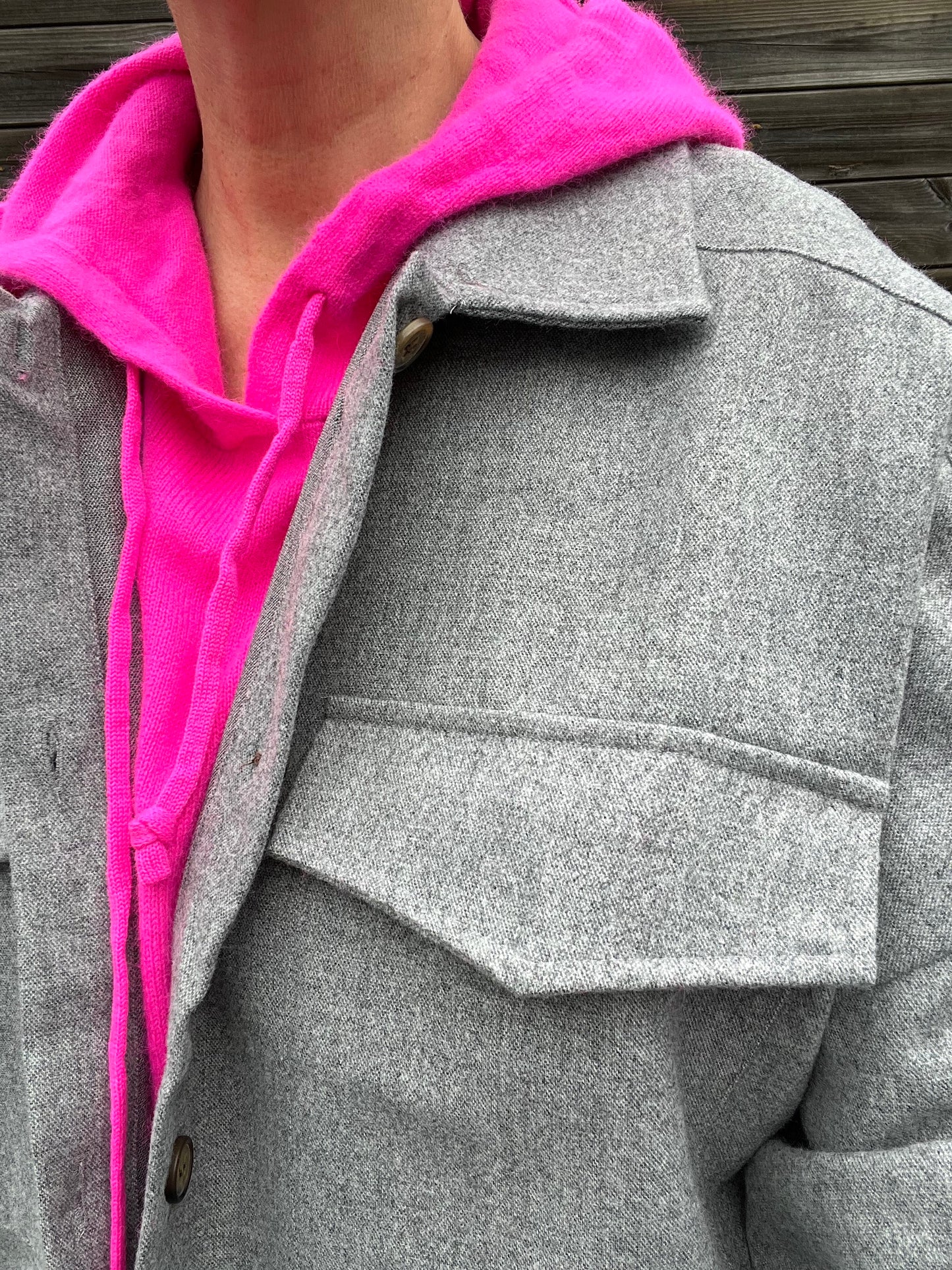 LYLOU veste flanelle grey