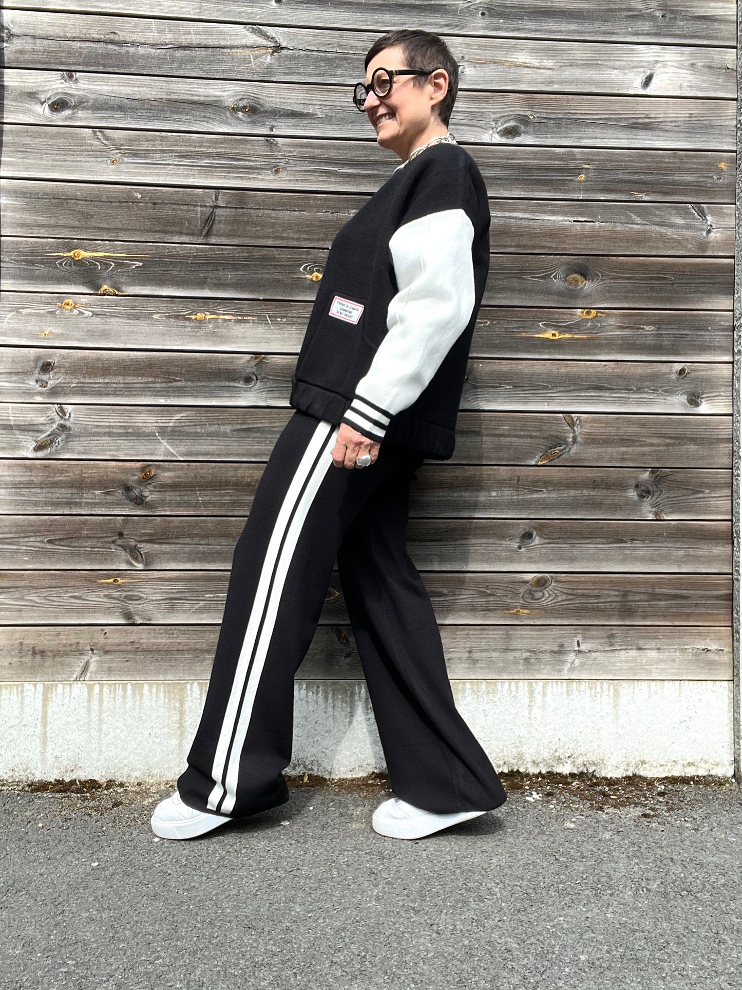 VARSITY bomber bicolore en maille compacte