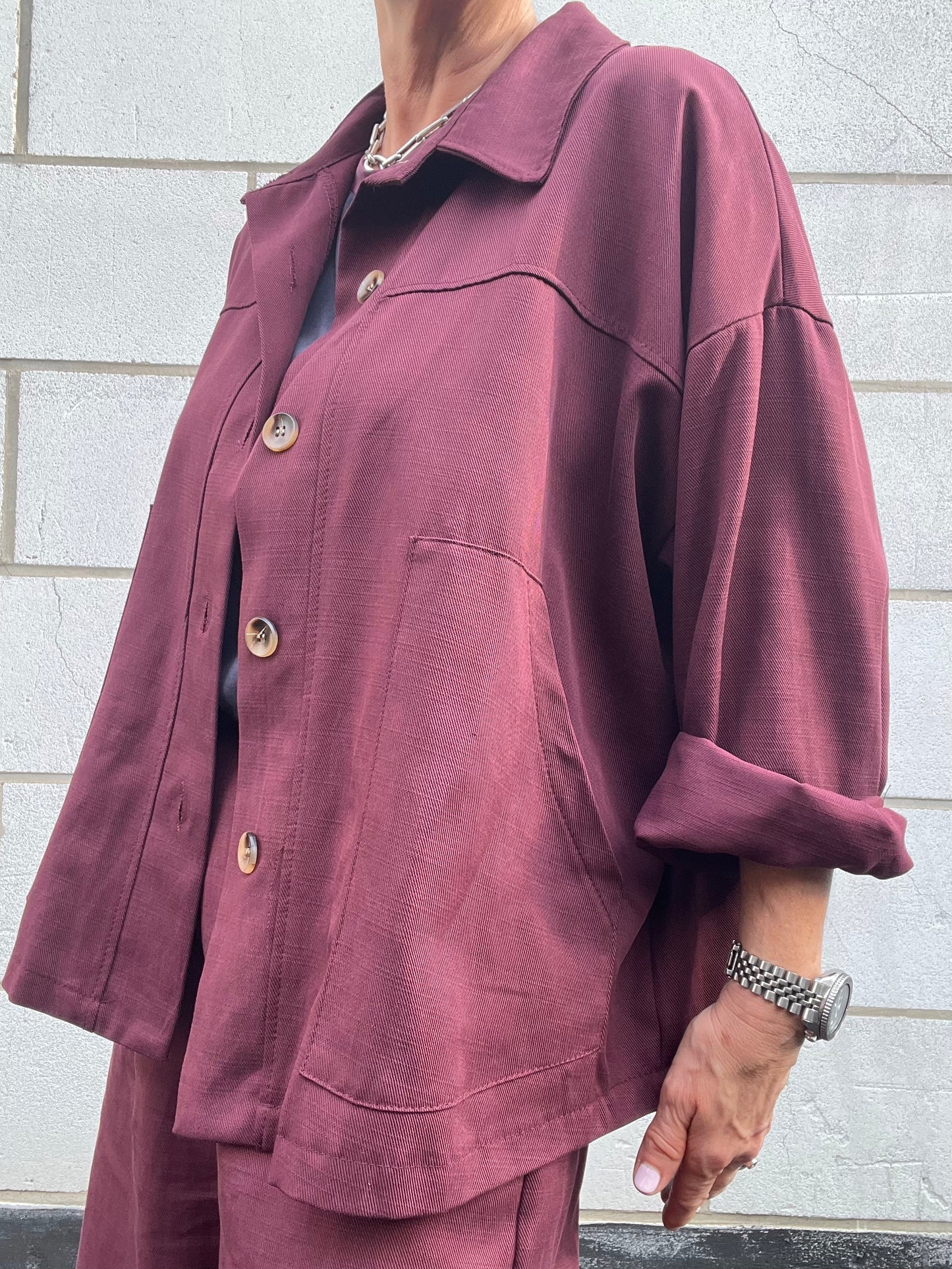 WED veste chemise wine