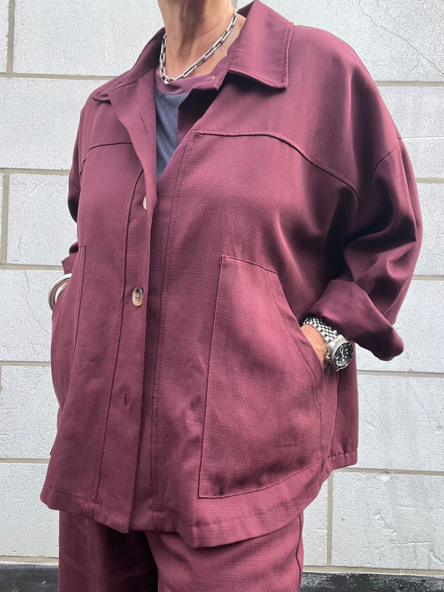 WED veste chemise wine